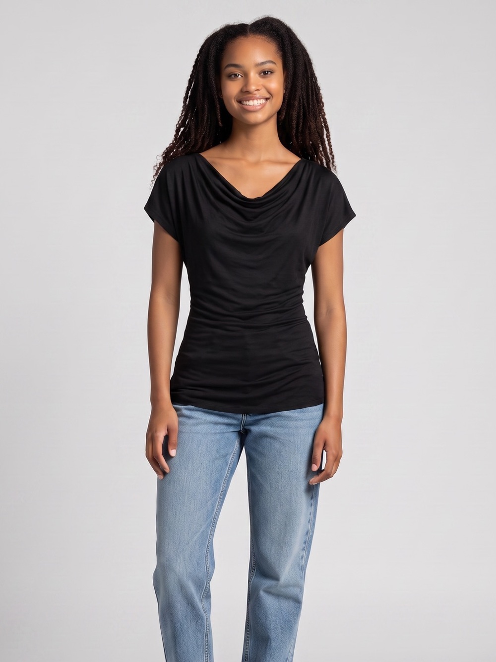 Elith black short sleeve top